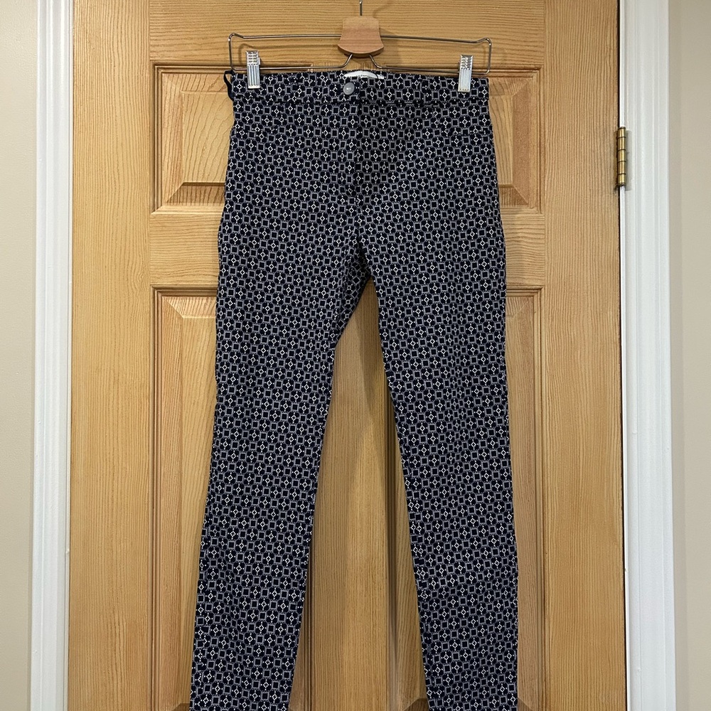 Atmosphere Navy and White Geometric Pants